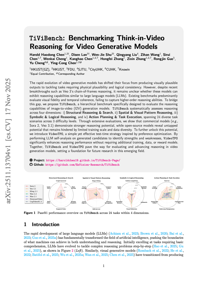 TiViBench：面向视频生成模型的视频思维推理基准测试
