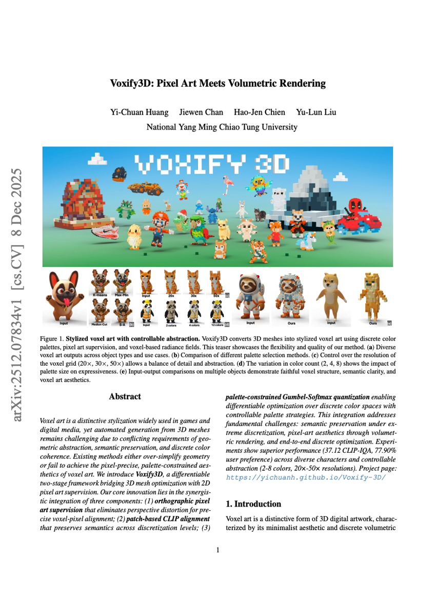 Voxify3D: Pixelkunst trifft auf volumetrische Darstellung