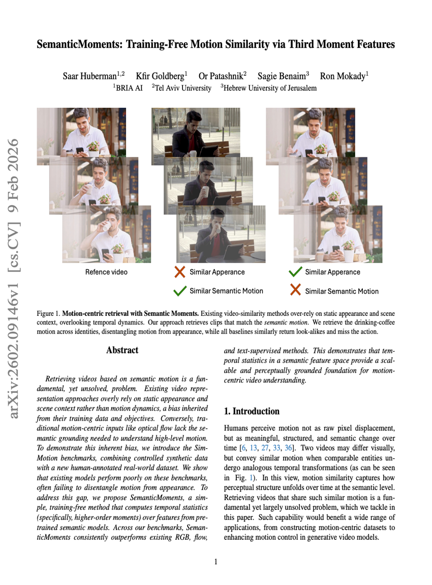 SemanticMoments：通过三阶矩特征实现无需训练的动作相似性计算