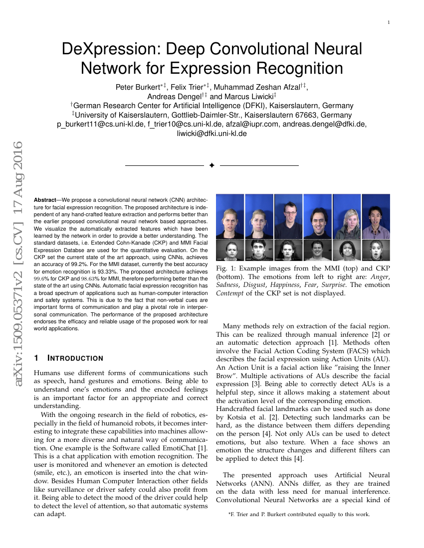 DeXpression:用于表情识别的深度卷积神经网络