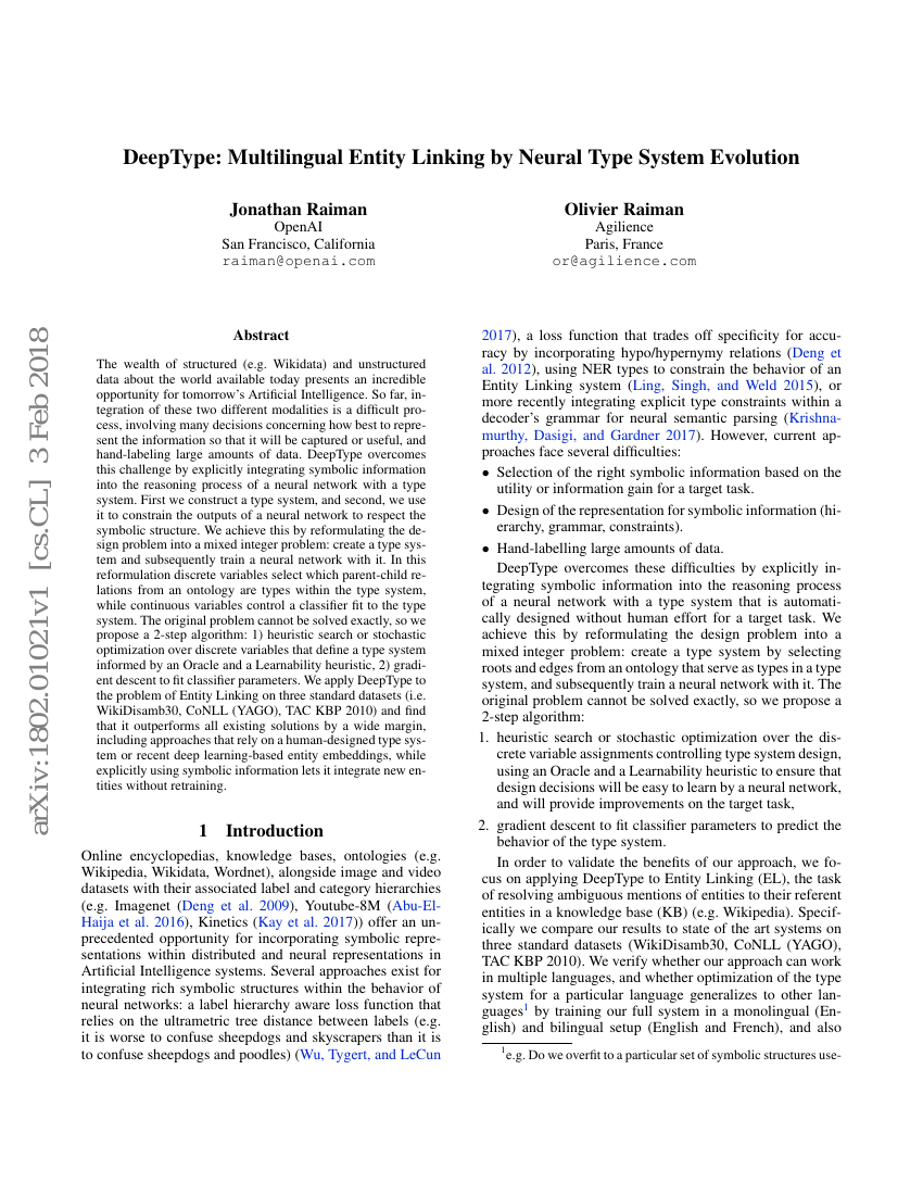 DeepType:基于神经类型系统演化的多语言实体链接