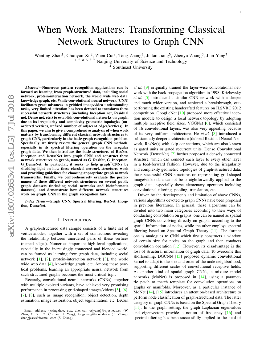 当工作重要时:将经典网络结构转换为图卷积神经网络(Graph CNN)