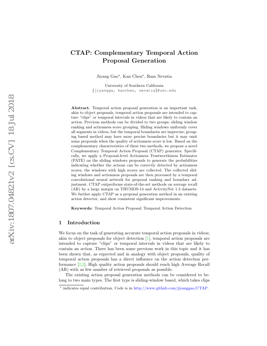 CTAP:互补时间动作提案生成