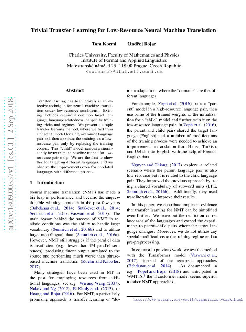 Trivial Transfer Learning for Low-Resource Neural Machine Translation