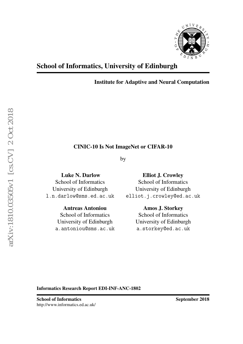 CINIC-10 不是 ImageNet 或 CIFAR-10