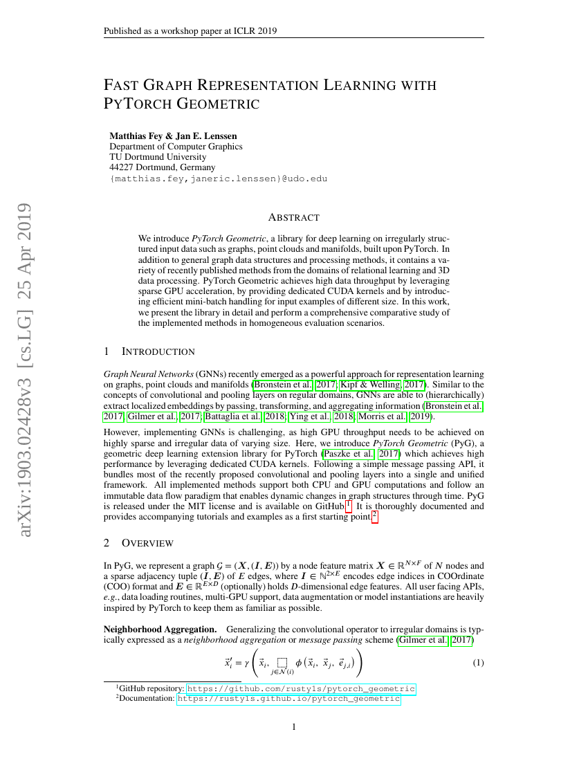 使用PyTorch Geometric加速图表示学习