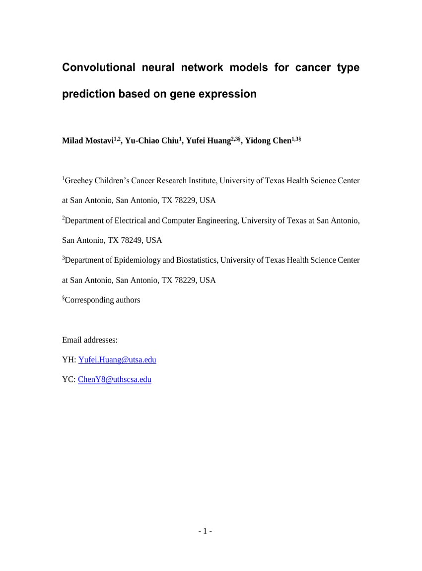 Convolutional neural network models for cancer type prediction based on gene expression