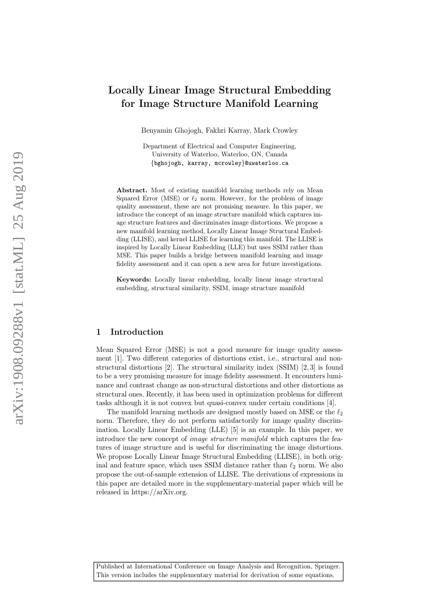 Locally Linear Image Structural Embedding for Image Structure Manifold Learning