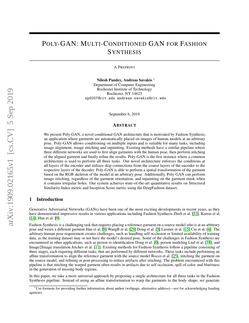 Poly-GAN:多条件生成对抗网络用于时尚合成
