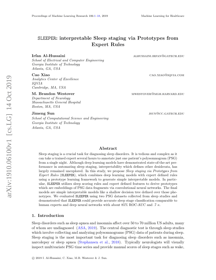 SLEEPER:基于专家规则原型的可解释睡眠分期方法