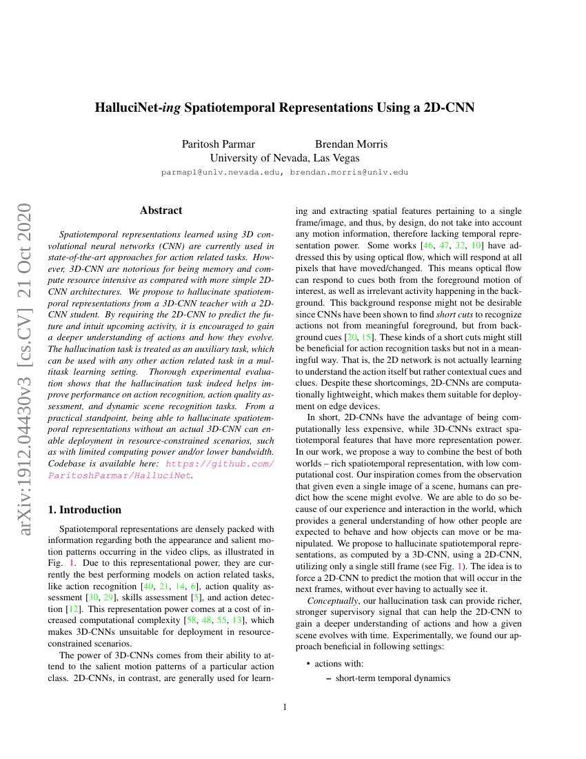 使用2D-CNN生成时空表征的HalluciNet方法