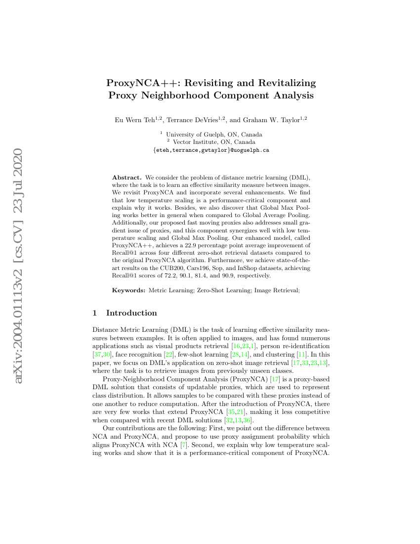 ProxyNCA++:重新审视与 revitalizing 代理邻域成分分析
