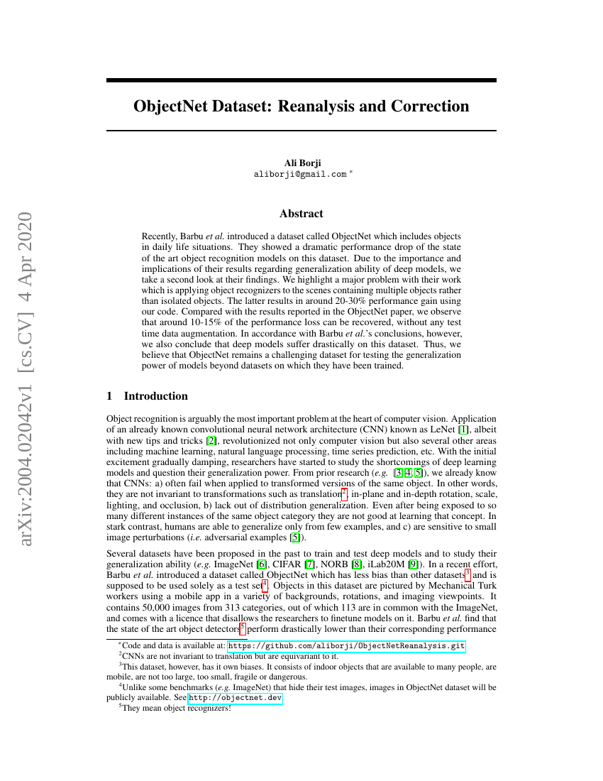 ObjectNet 数据集:重新分析与修正