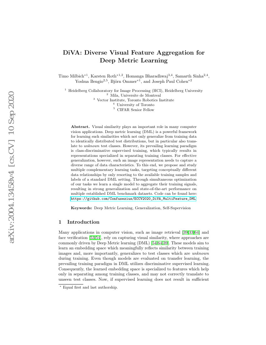 DiVA:用于深度度量学习的多样化视觉特征聚合