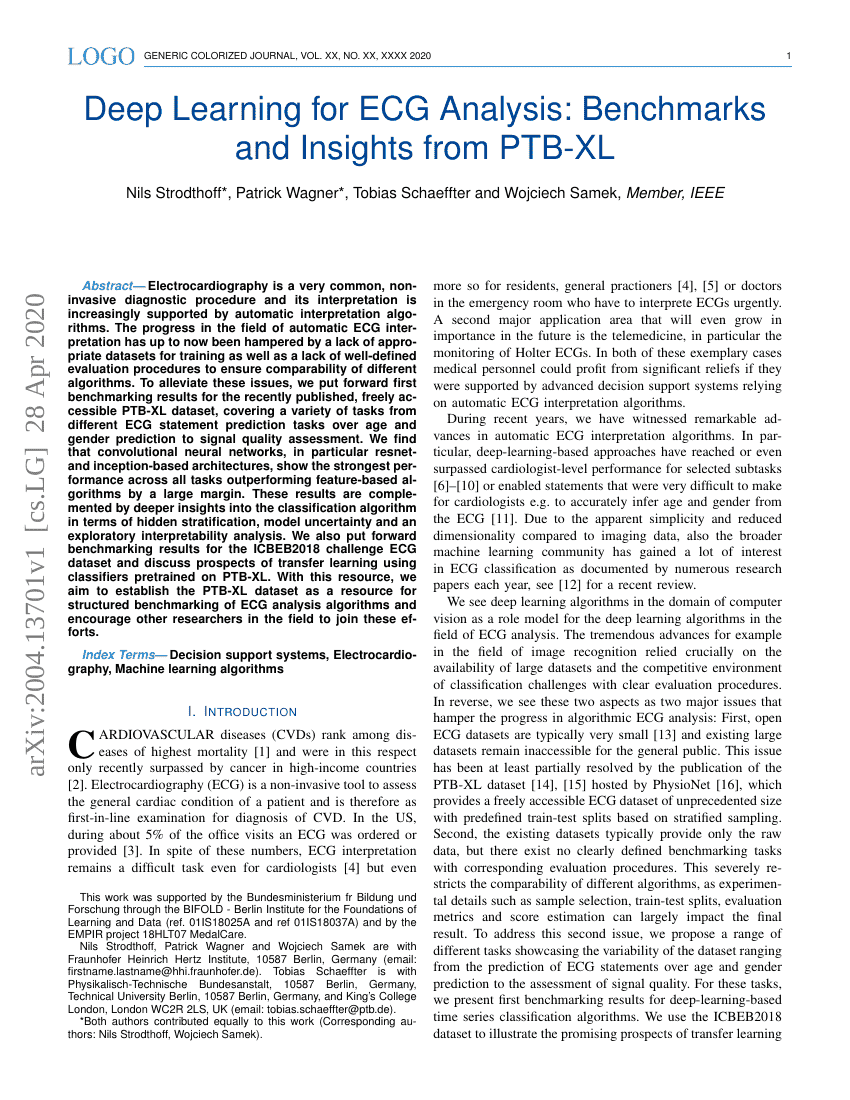 基于PTB-XL数据集的深度学习在心电图分析中的应用:基准测试与洞察