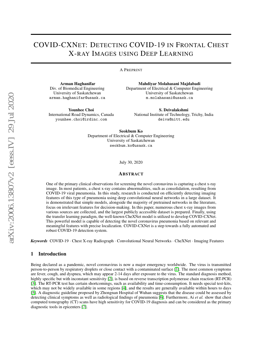 COVID-CXNet:基于深度学习在正位胸部X光图像中检测COVID-19