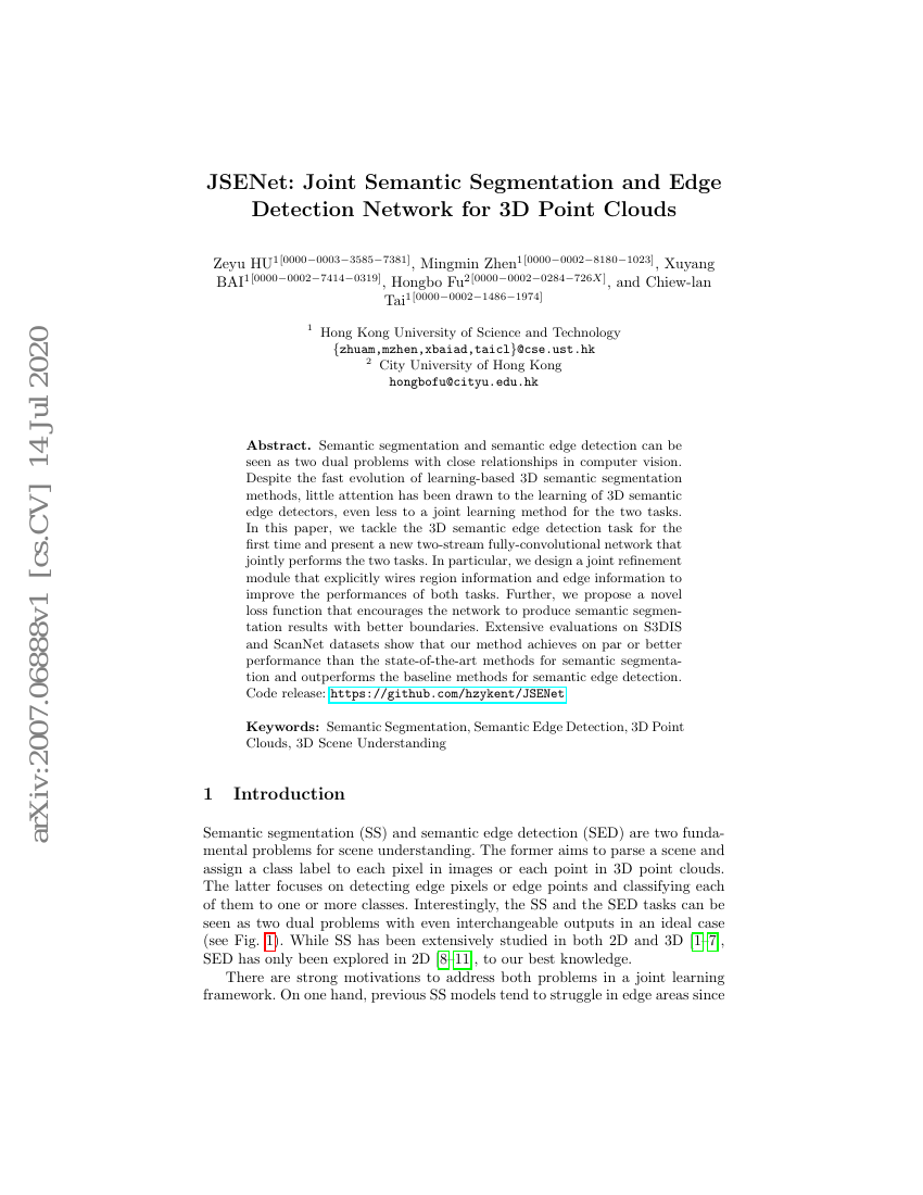 JSENet: Joint Semantic Segmentation and Edge Detection Network for 3D ...