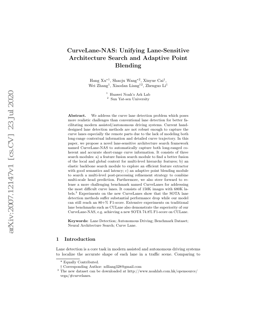 CurveLane-NAS:统一车道敏感型架构搜索与自适应点融合