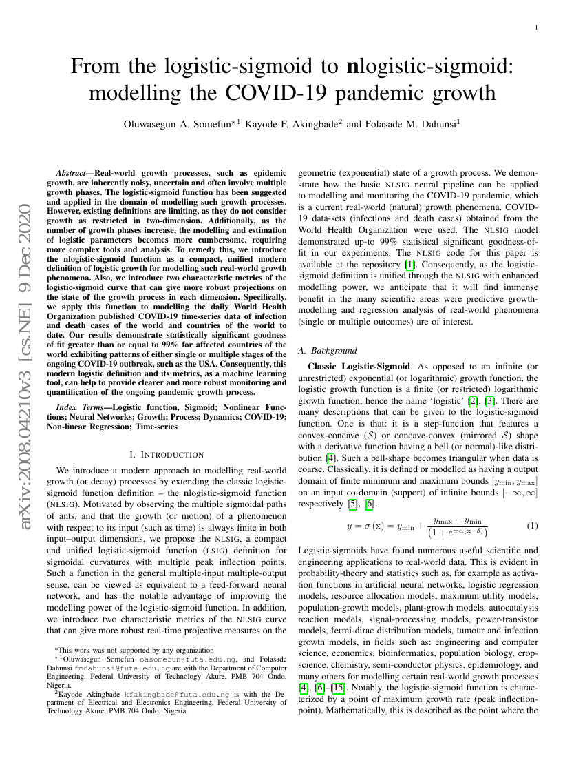 从Logistic-Sigmoid到NLogistic-Sigmoid:建模COVID-19大流行的增长