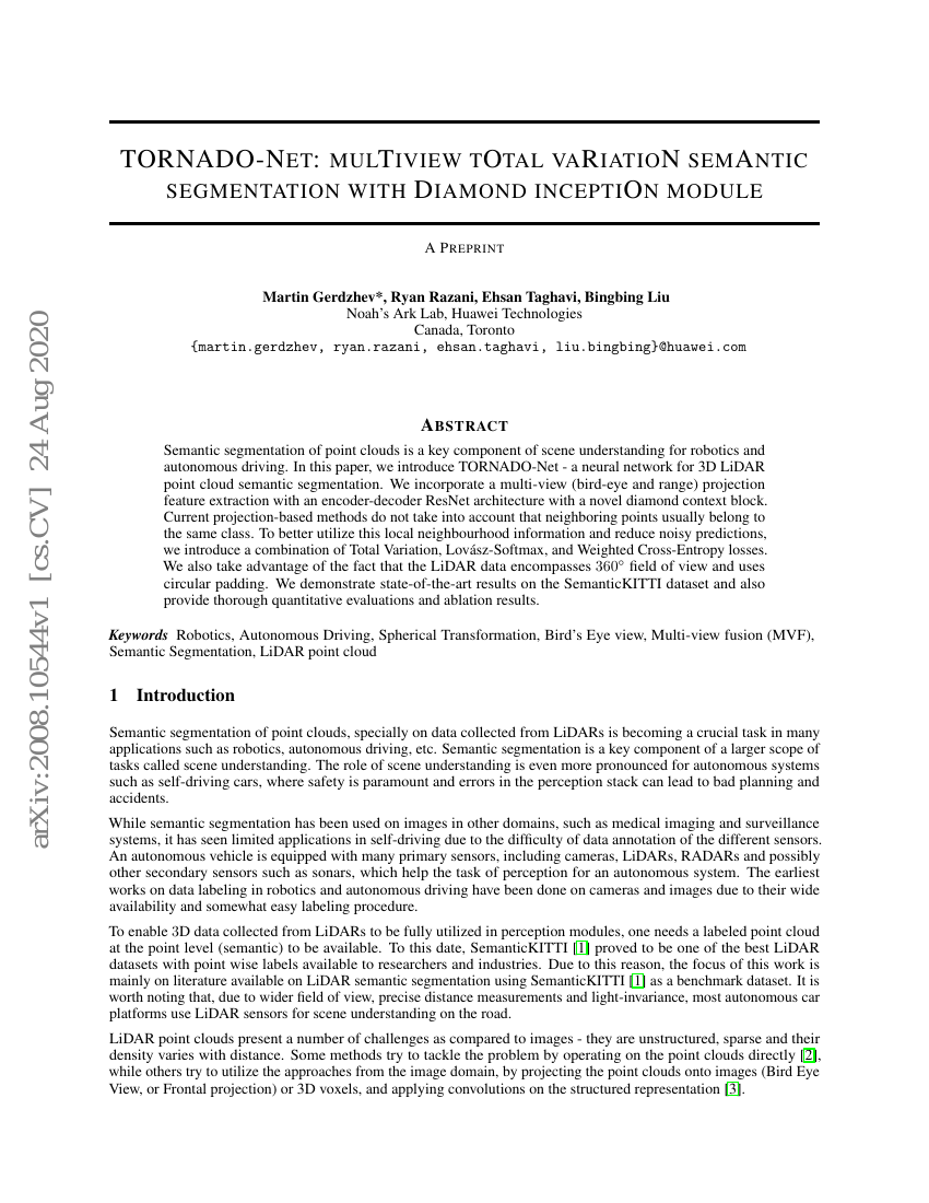 TORNADO-Net:基于钻石型并联模块的多视角全变分语义分割
