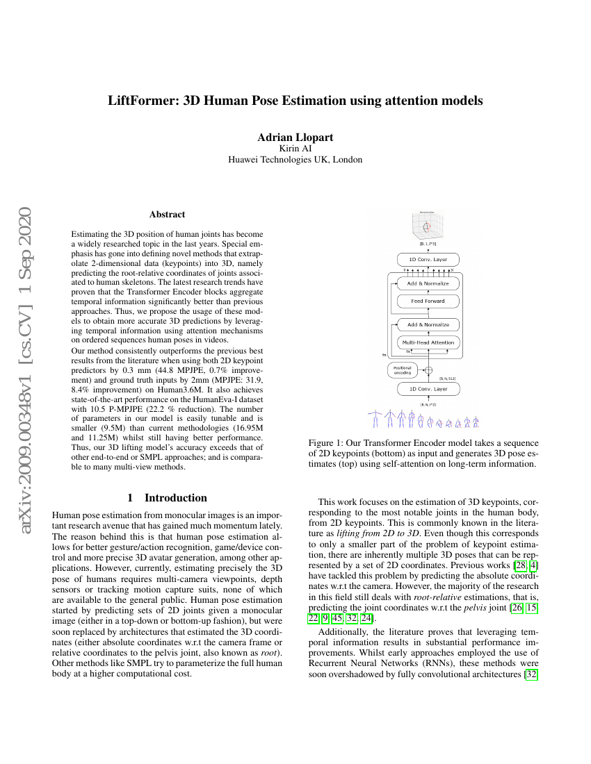 LiftFormer:基于注意力模型的3D人体姿态估计