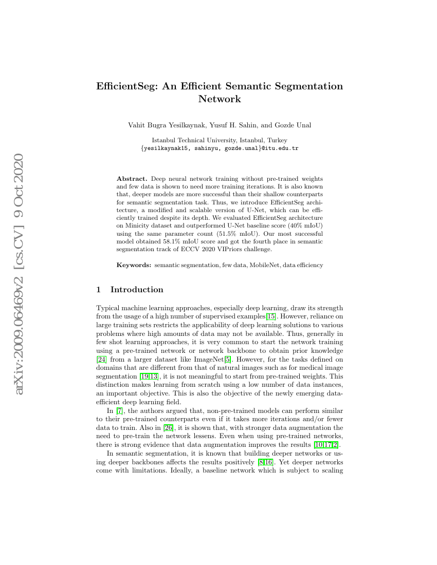 EfficientSeg:一种高效的语义分割网络