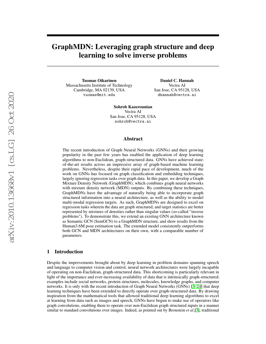 GraphMDN:利用图结构和深度学习解决逆问题