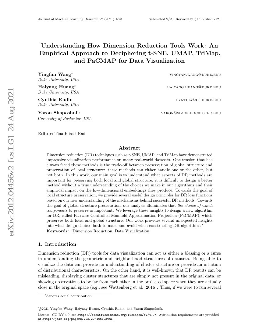 理解降维工具的工作原理:一种基于实证的方法解析 t-SNE、UMAP、TriMAP 和 PaCMAP 在数据可视化中的应用