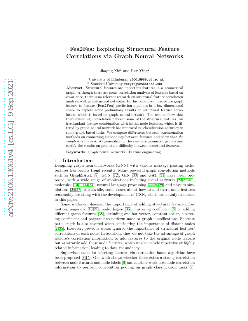 Fea2Fea:通过图神经网络探索结构特征相关性