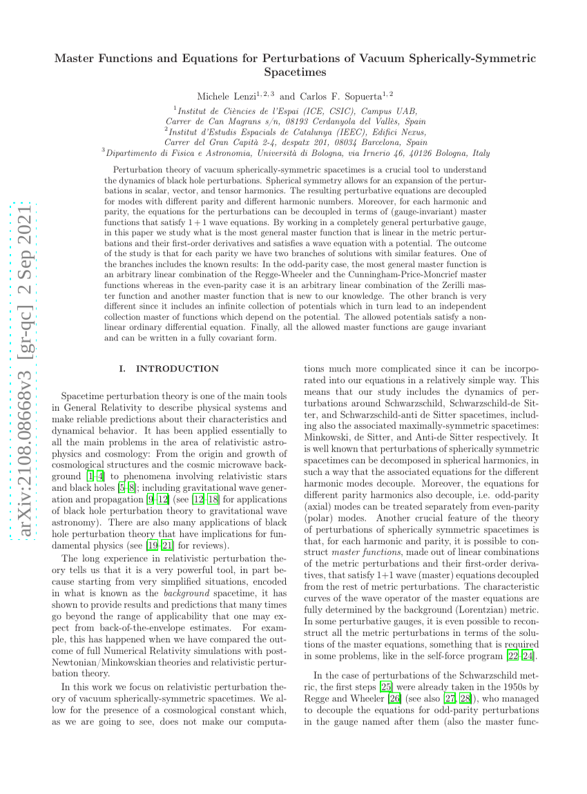Master Functions and Equations for Perturbations of Vacuum Spherically-Symmetric Spacetimes
