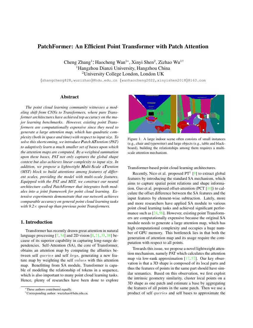 PatchFormer:一种基于局部注意力机制的高效点云Transformer