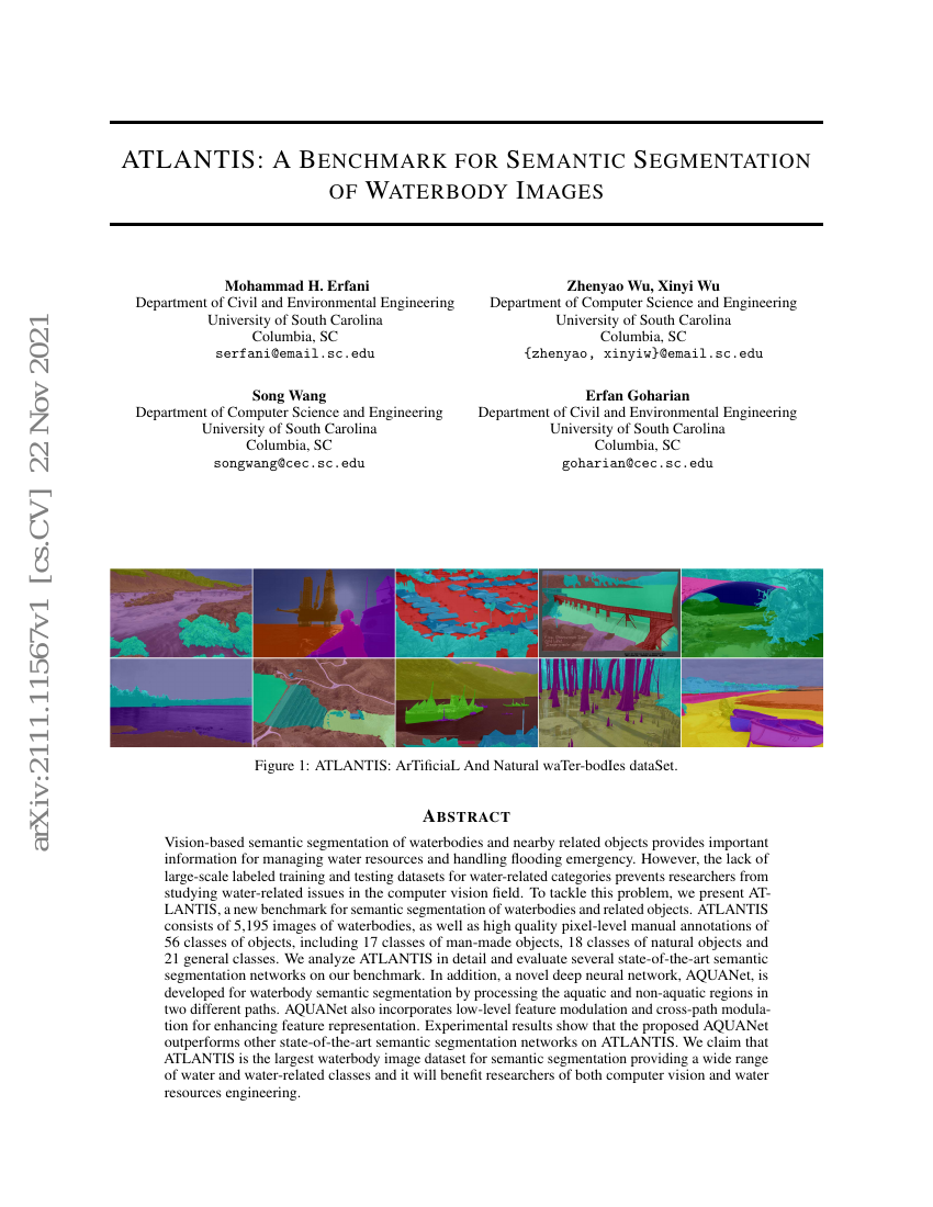 ATLANTIS:面向水体图像语义分割的基准测试