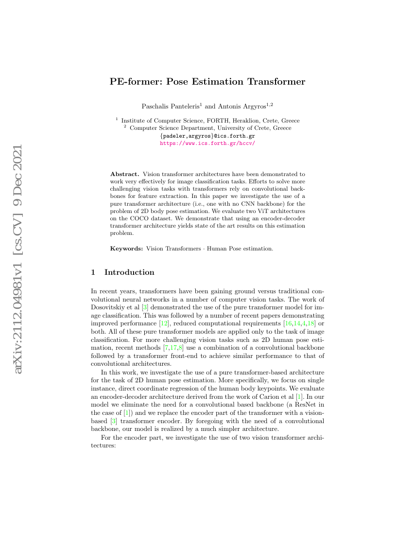 PE-Former:姿态估计Transformer