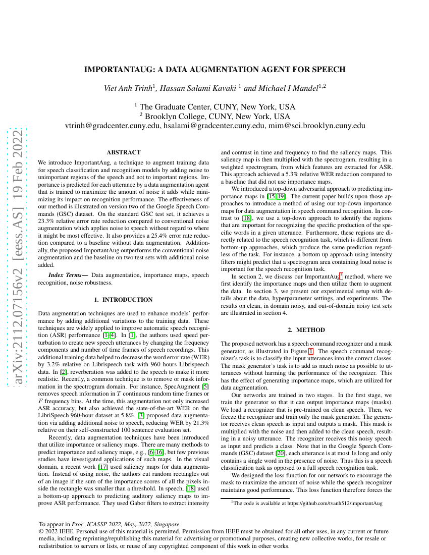 ImportantAug：面向语音的数据增强Agent