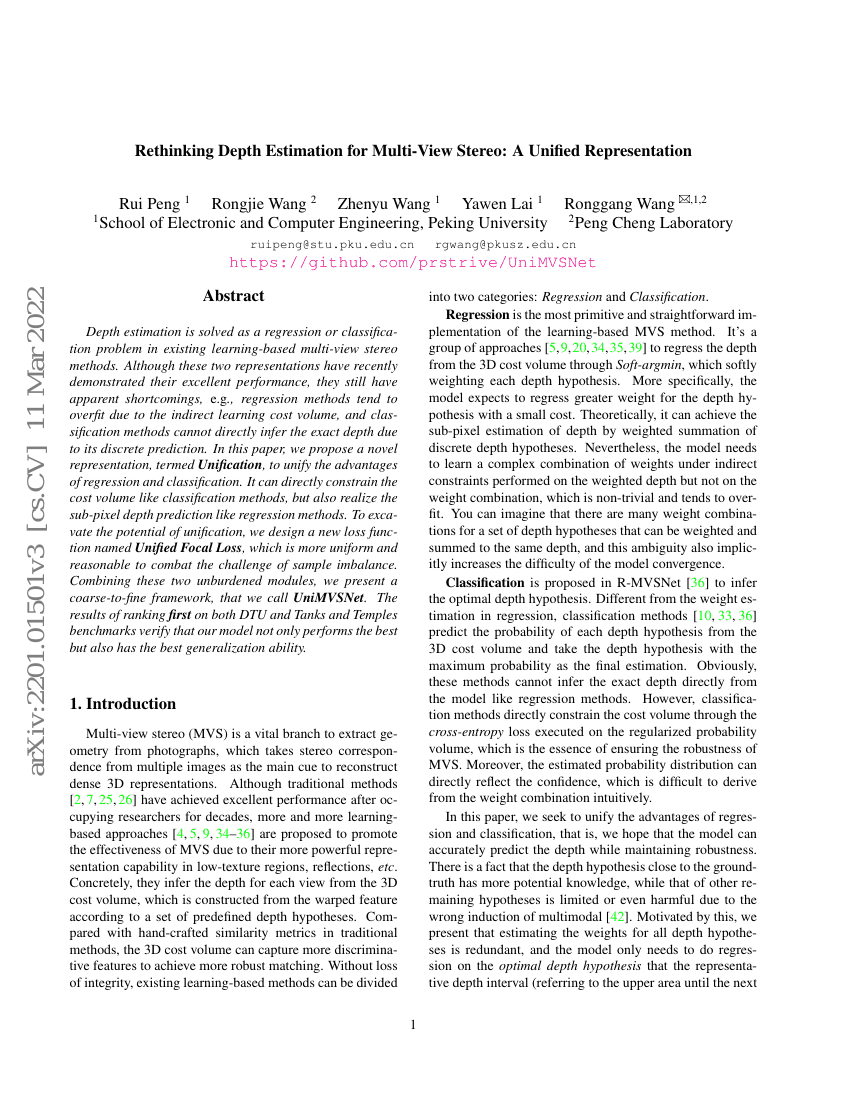 Neubewertung der Tiefenschätzung für Multi-View-Stereo: Eine einheitliche Darstellung