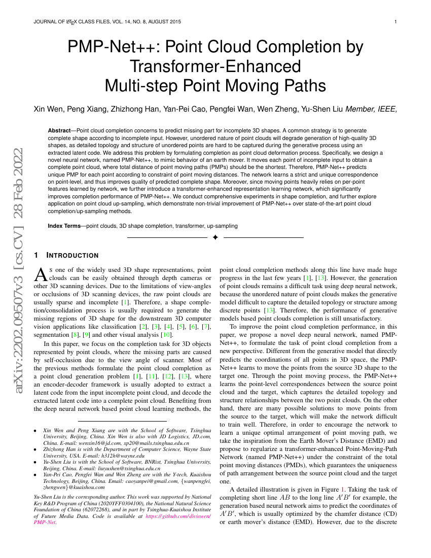PMP-Net++:通过Transformer增强的多步点移动路径进行点云补全