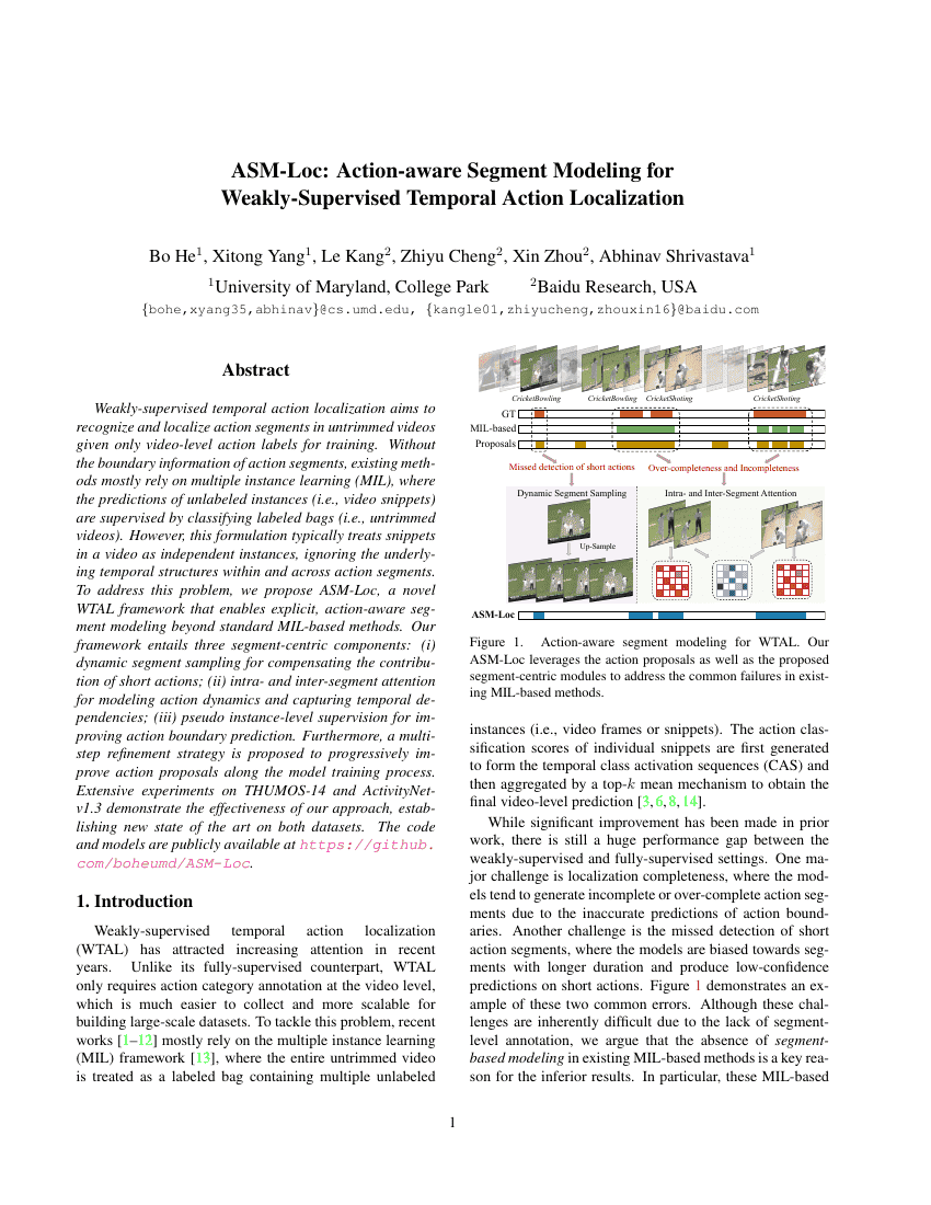 ASM-Loc:面向弱监督时间动作定位的动作感知片段建模