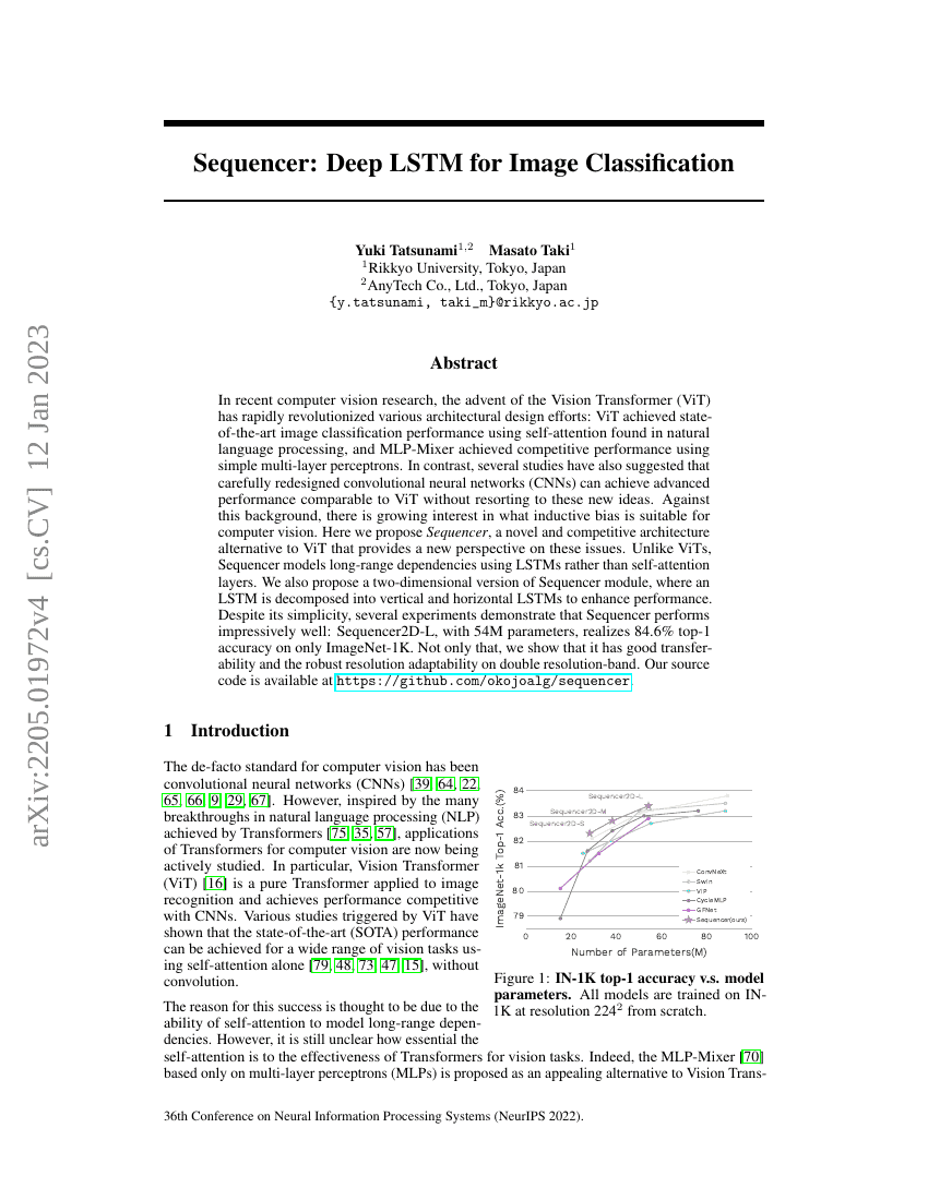 序列生成器:用于图像分类的深度LSTM