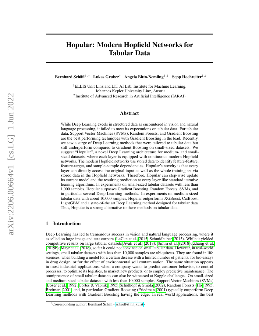 Hopular:面向表格数据的现代霍普菲尔德网络