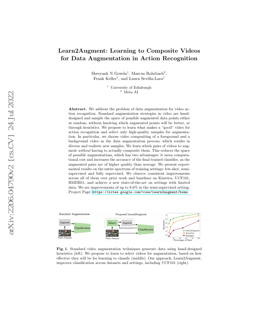 Learn2Augment:用于动作识别数据增强的视频合成学习