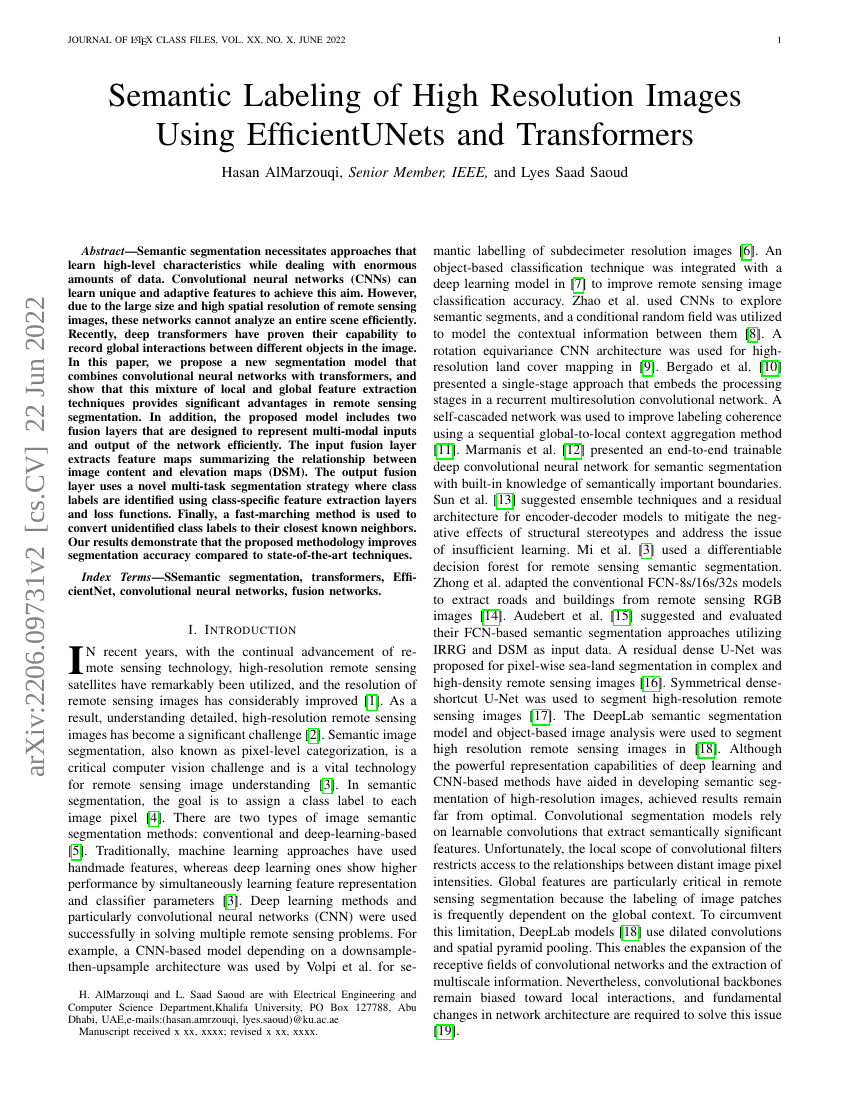 基于高效UNet与Transformer的高分辨率图像语义标注