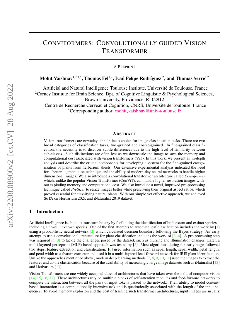 Conviformers:卷积引导的视觉Transformer