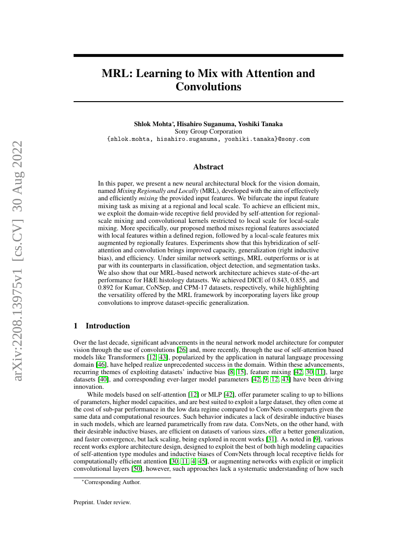 MRL:基于注意力机制和卷积的学习混合方法