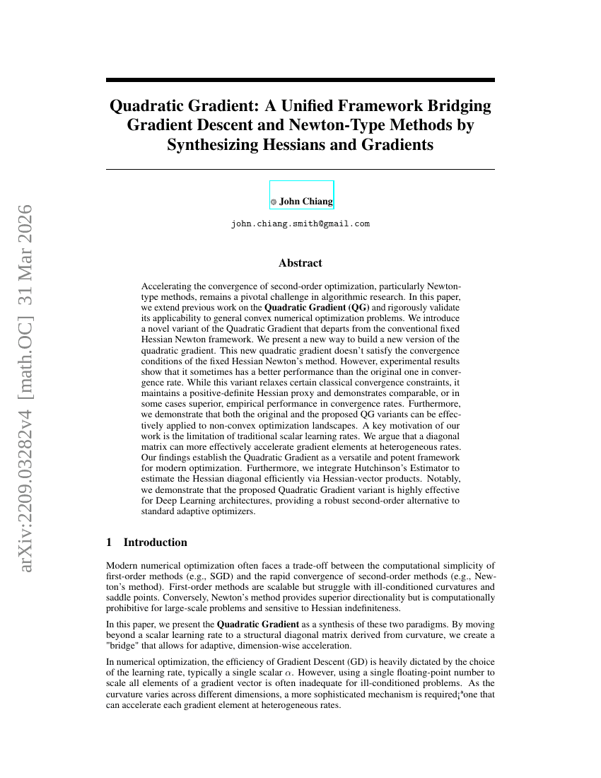 二次梯度：一种通过综合 Hessian 矩阵与梯度来桥接梯度下降法与牛顿类方法的统一框架