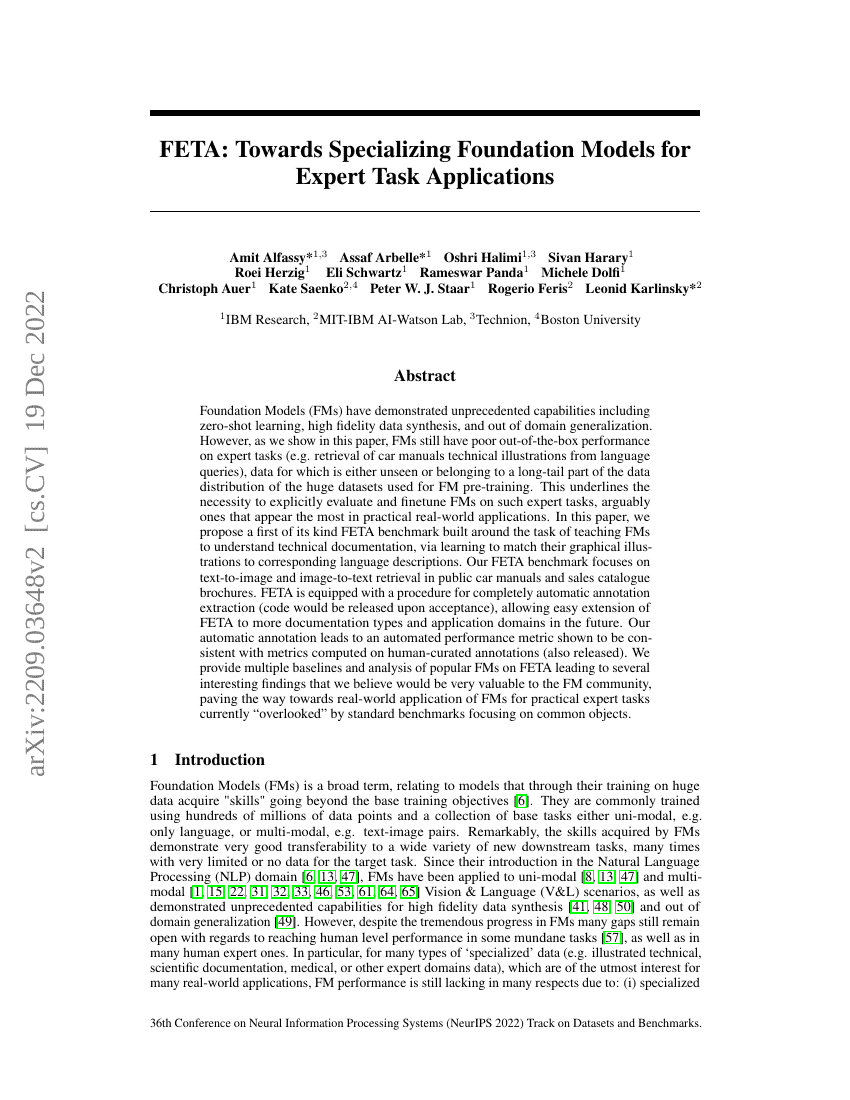 FETA:面向专家任务应用的专用化基础模型
