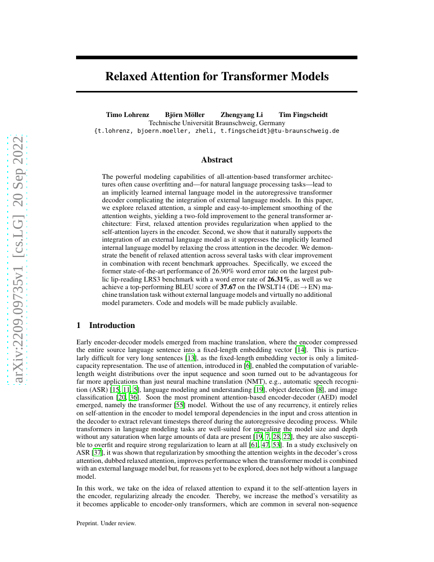 Transformer 模型中的放松注意力机制