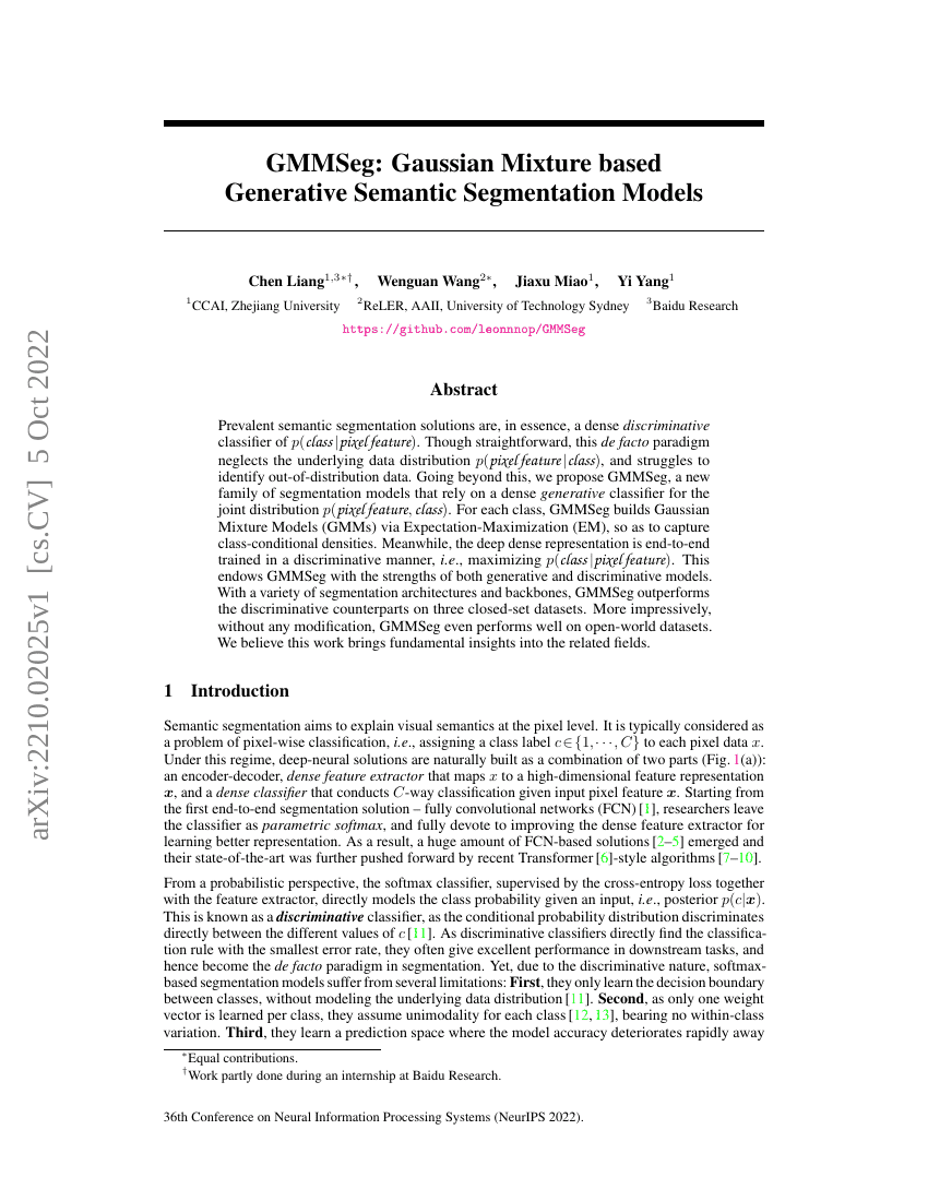 GMMSeg:基于高斯混合的生成式语义分割模型