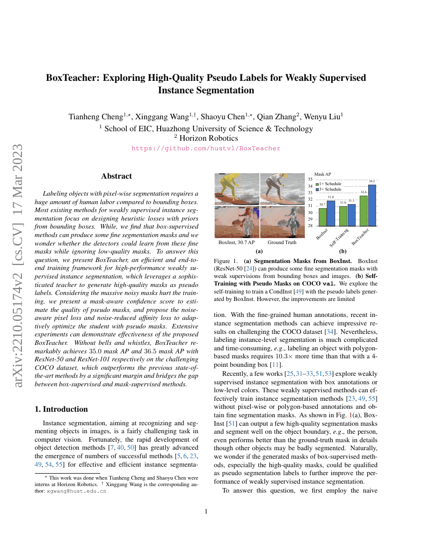 BoxTeacher:探索弱监督实例分割中的高质量伪标签