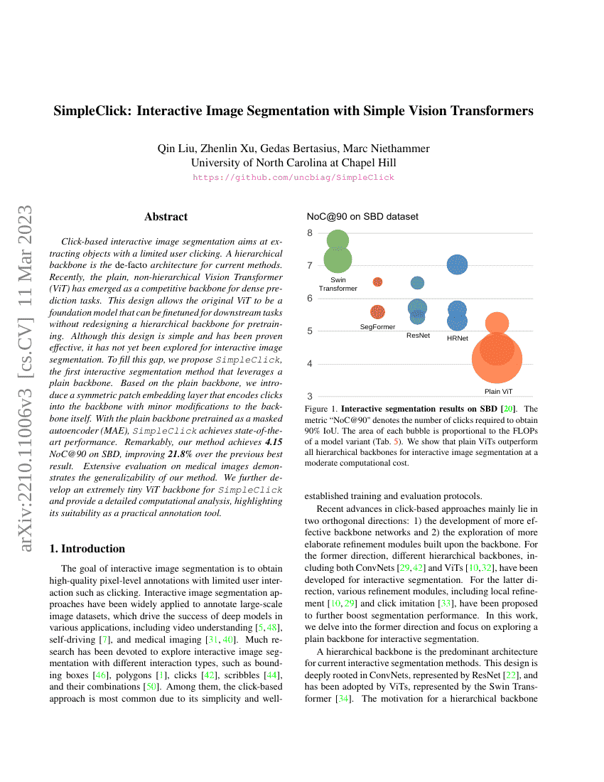 SimpleClick:基于简单视觉Transformer的交互式图像分割