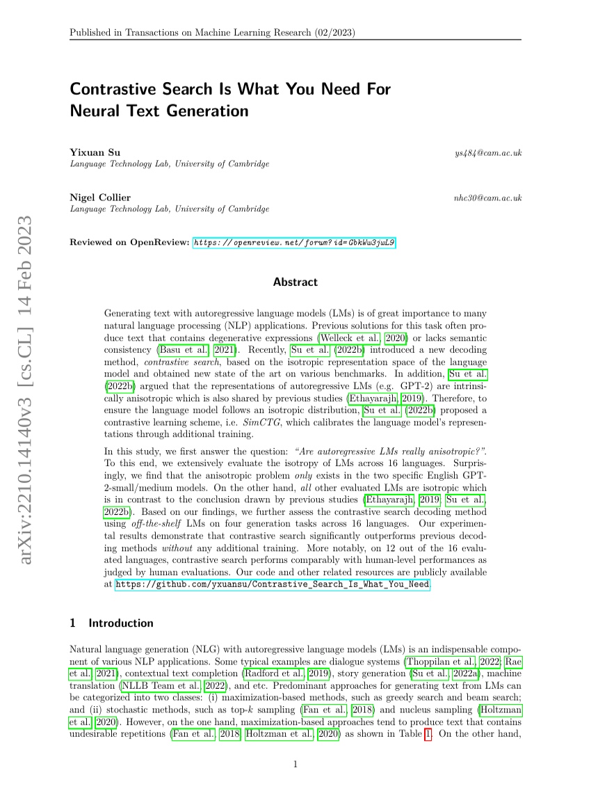 Contrastive Search Is What You Need For Neural Text Generation